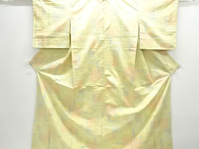 幾何学模様織出し十日町紬着物